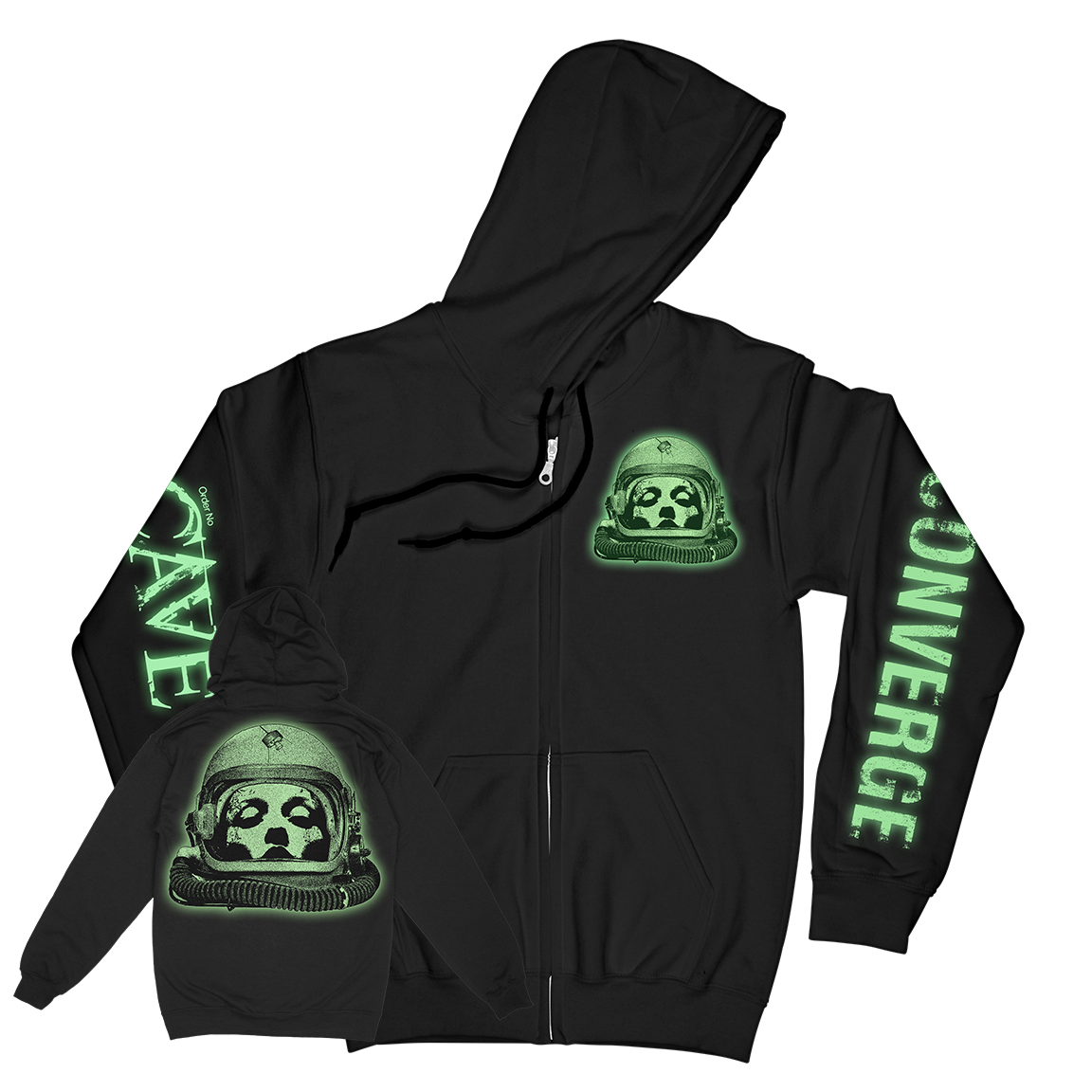 Converge & Cave In "Mashup" Black Zip Up Sweatshirt