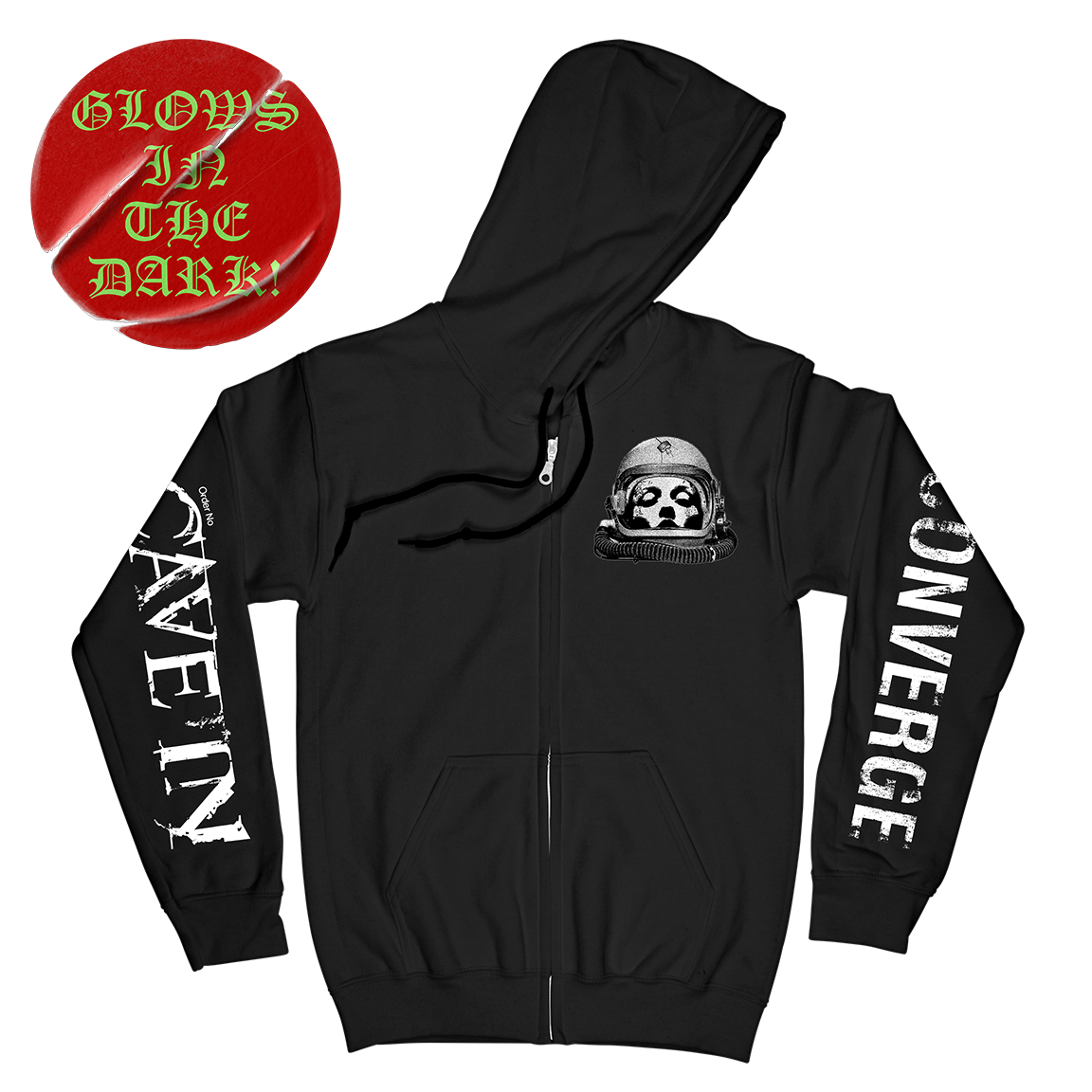 Converge & Cave In "Mashup" Black Zip Up Sweatshirt