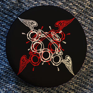 100 Demons "Brass Knuckles" Button