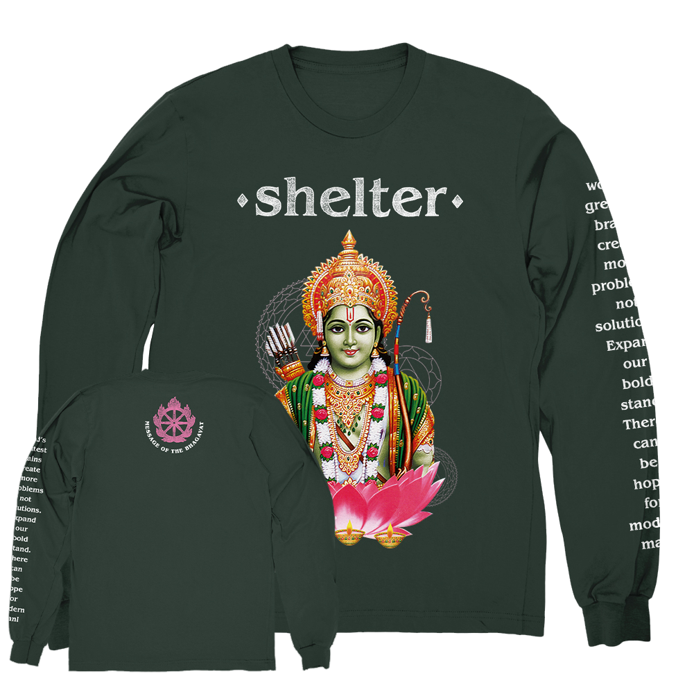 Shelter "Message" Forest Green Longsleeve T-Shirt