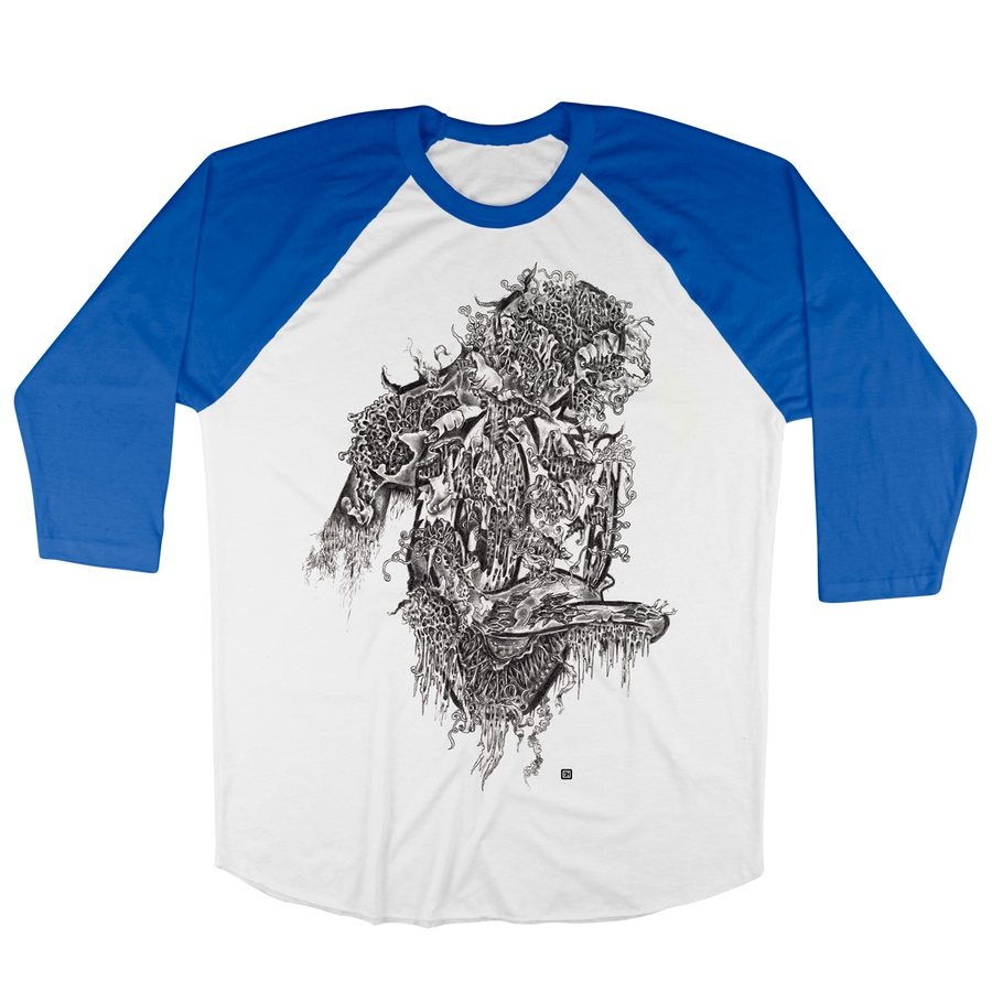 Seldon Hunt "Decayed Toons: Donald " White / Blue Baseball Tee