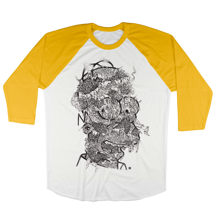 Seldon Hunt "Decayed Toons: Homer" White / Yellow Baseball Tee