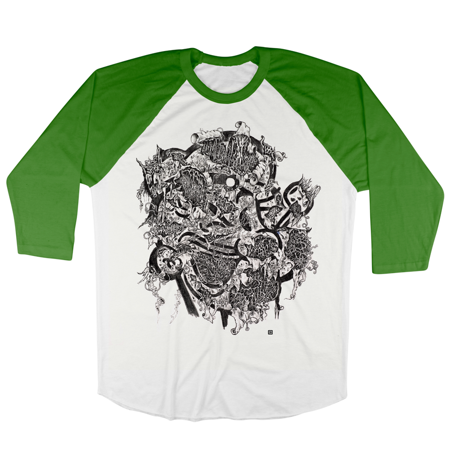 Seldon Hunt "Decayed Toons: Popeye" White / Green Baseball Tee