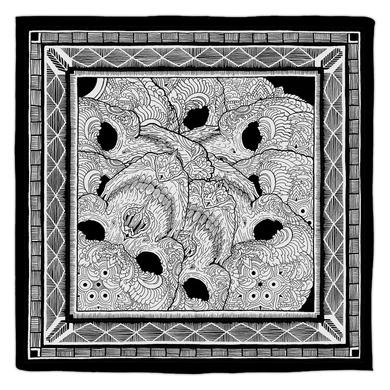 Thomas Hooper "Glitched Ornamental Skulls" Bandana