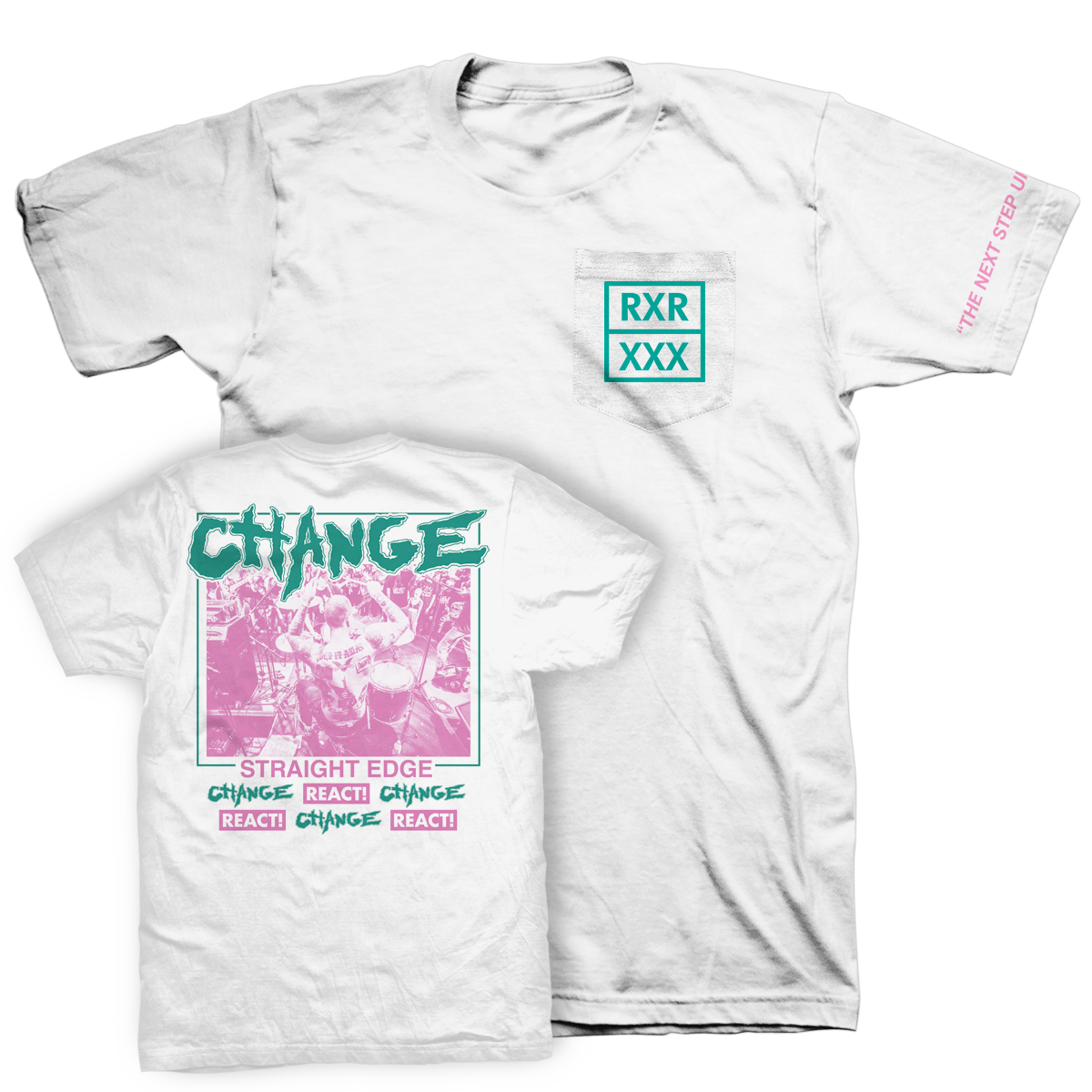 Change "Straight Edge - Pink & Green Variant" White T-Shirt