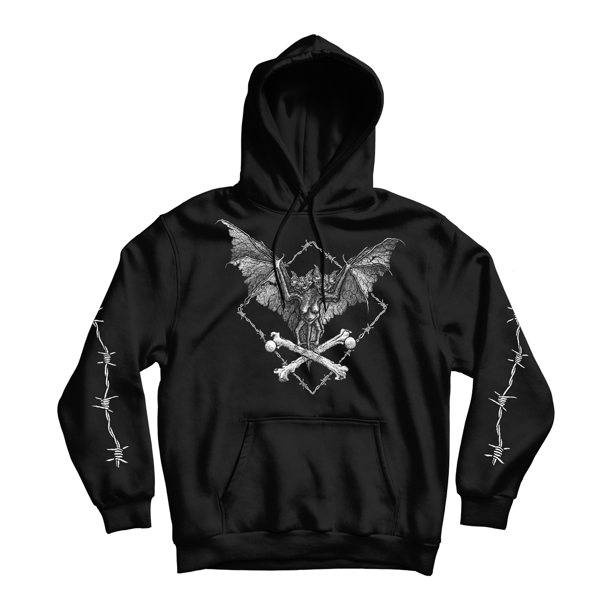 Dylan Garrett Smith "Barbed Bat" Black Hooded Sweatshirt