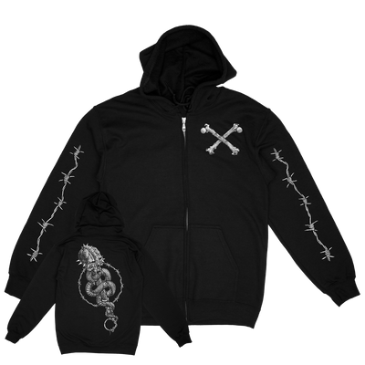 Dylan Garrett Smith "Mace" Black Zip-Up Sweatshirt