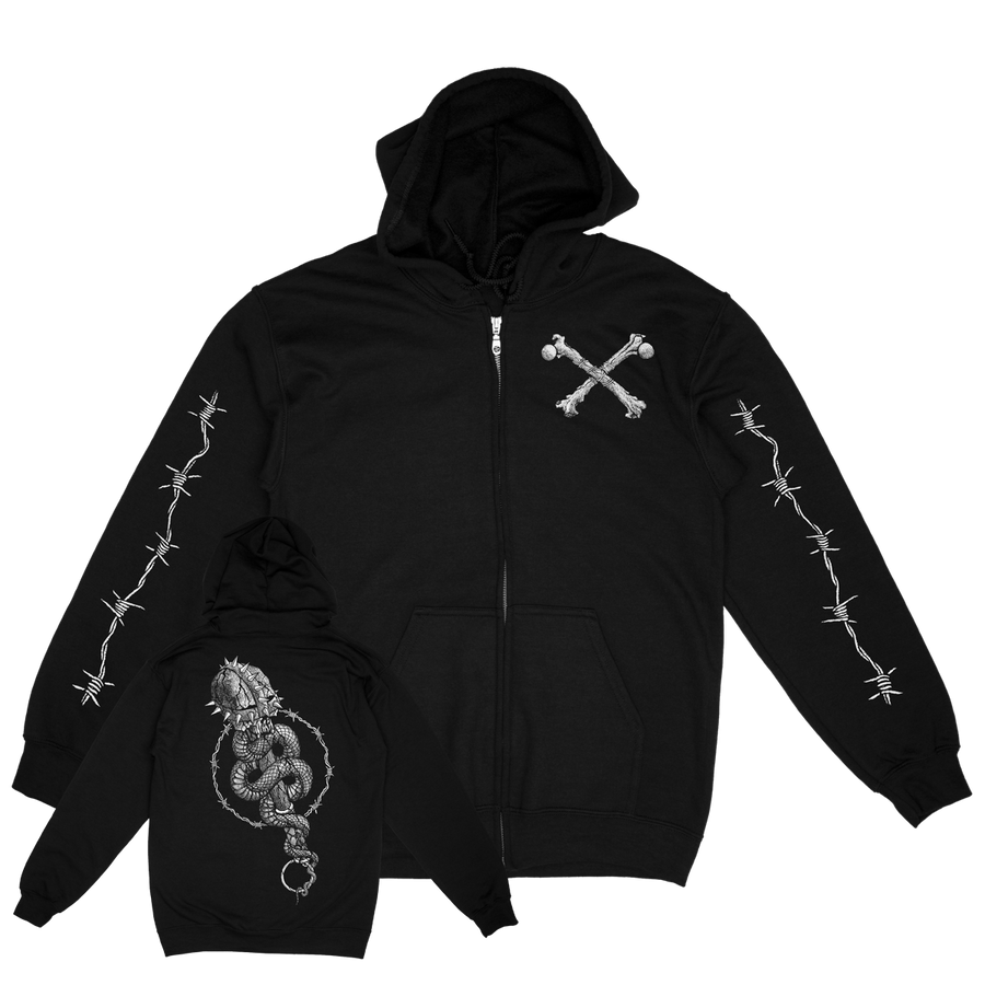 Dylan Garrett Smith "Mace" Black Zip-Up Sweatshirt