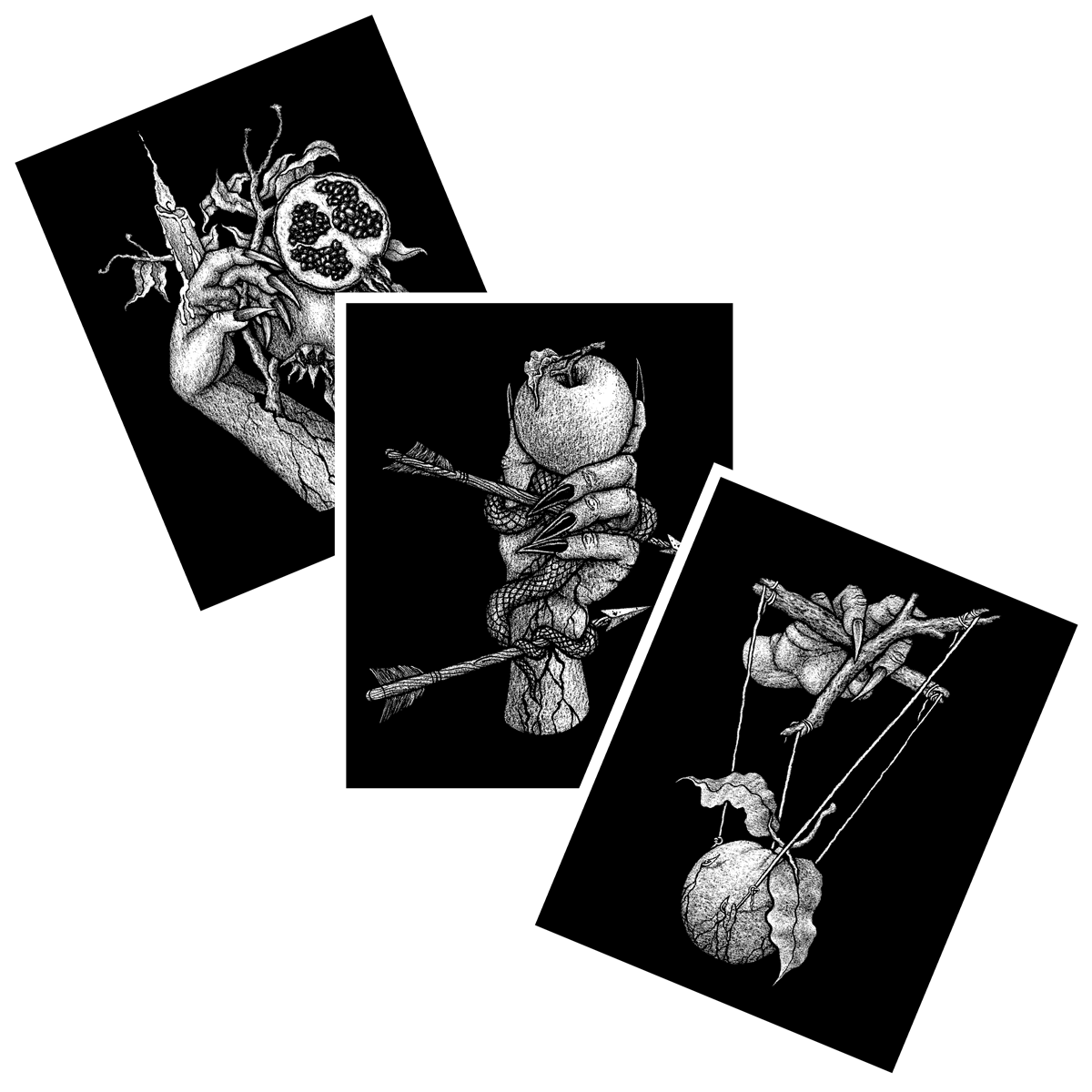 Dylan Garrett Smith "The Pain" Mini Print Set of 3