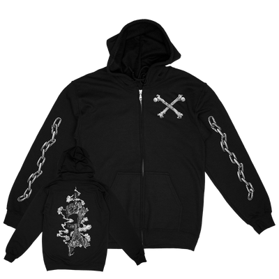 Dylan Garrett Smith "Finger and Fang" Black Zip-Up Sweatshirt