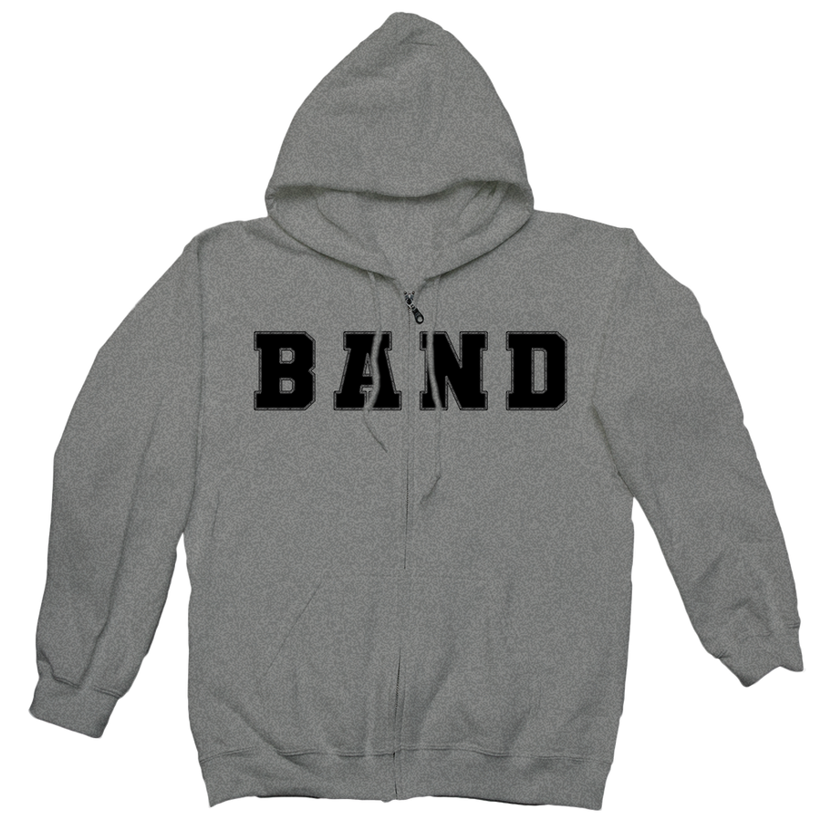 Two Minutes To Late Night "Band" Heather Grey Zip-Up Sweatshirt