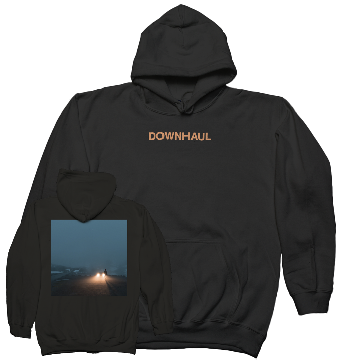 Downhaul "Cover" Black Hooded Sweatshirt
