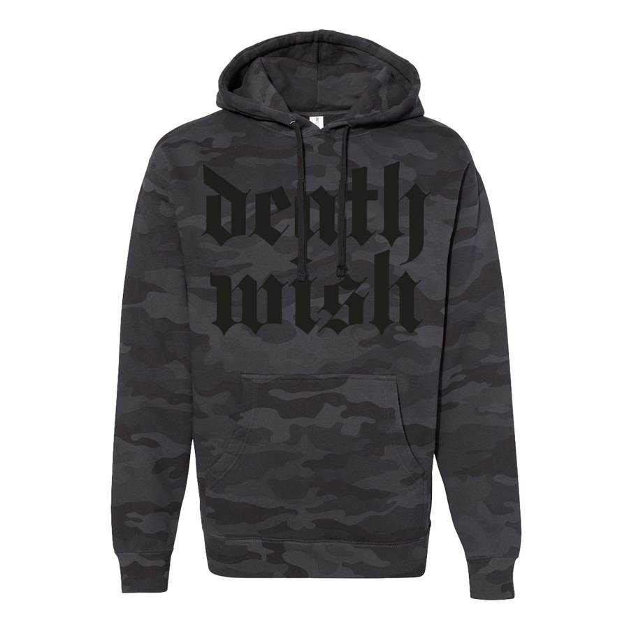 Deathwish "Stacked Logo: Blackβ Premium Black Camo Sweatshirt