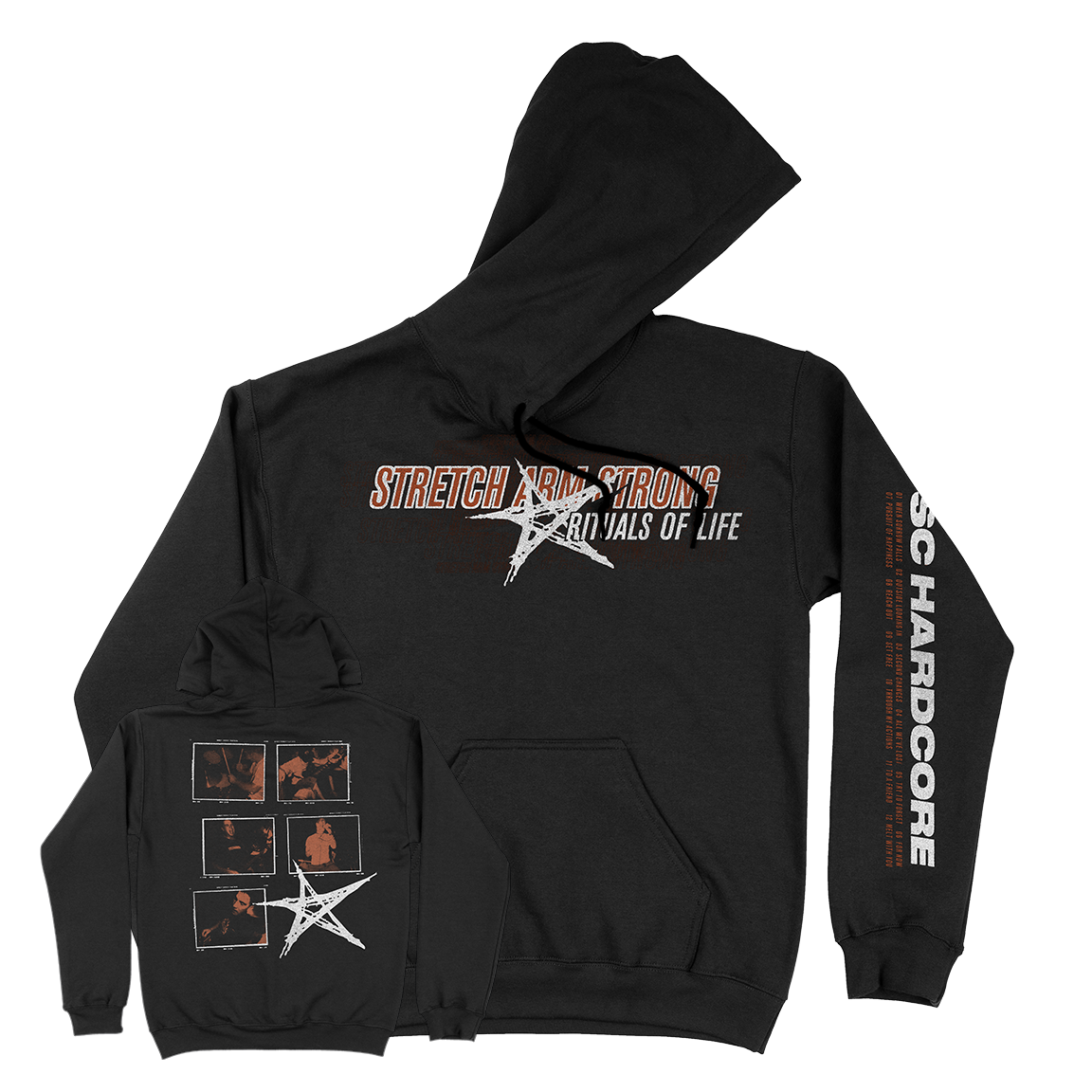 Stretch Arm Strong "Rituals of Life" Black Hooded Sweatshirt