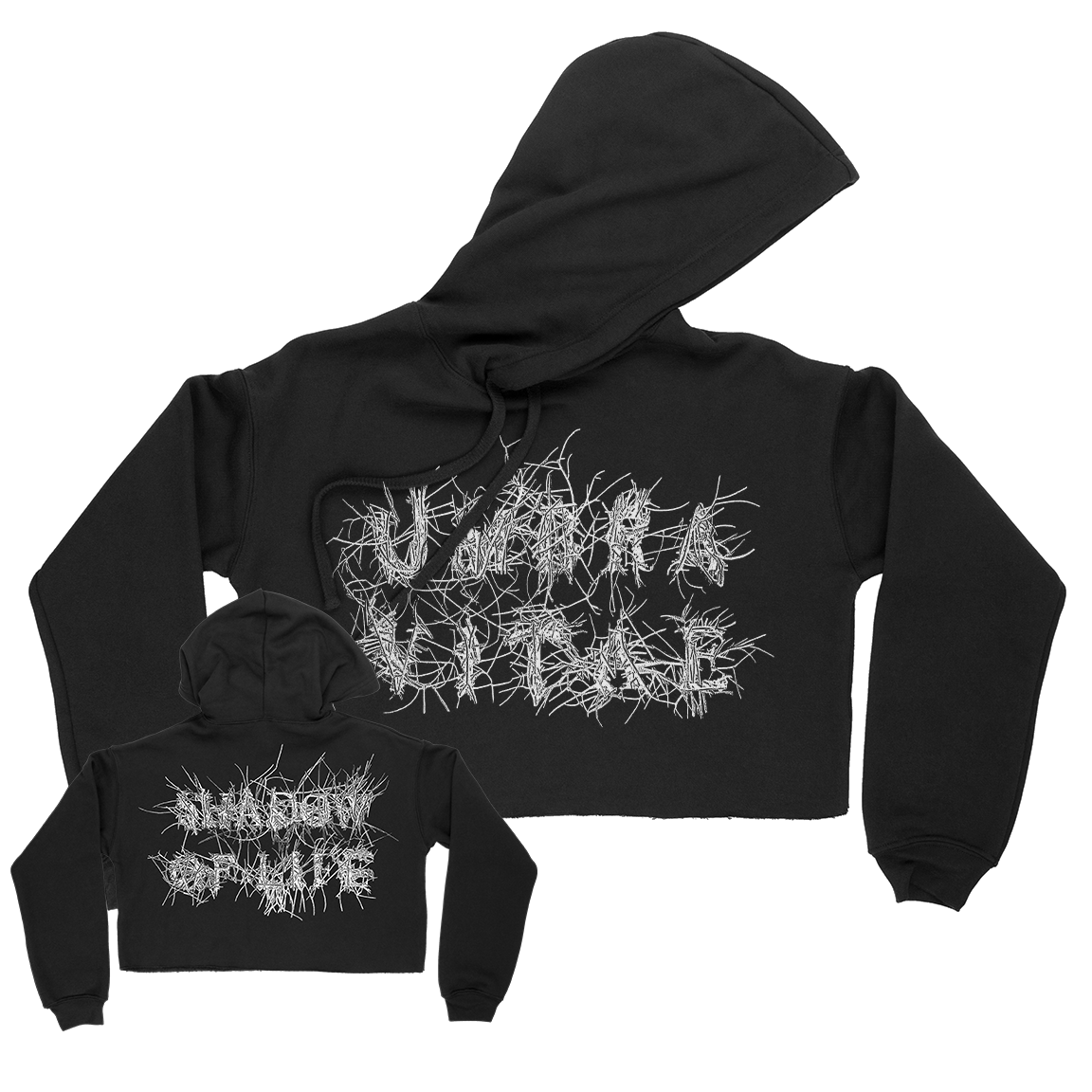 Umbra Vitae "Mark McCoy Logo" Black Crop Hooded Sweatshirt