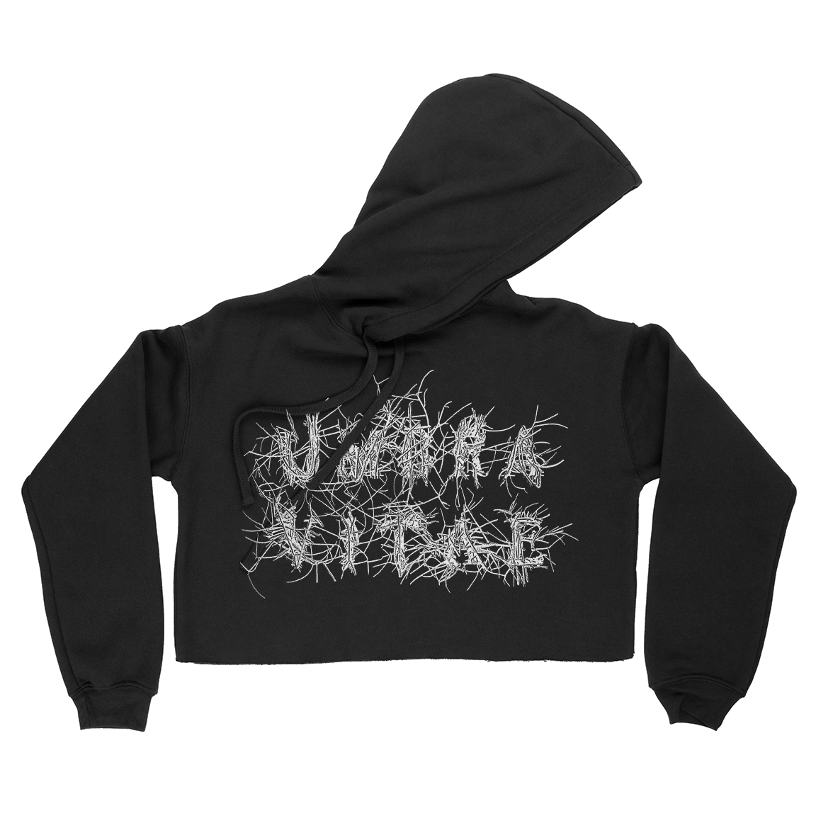 Umbra Vitae "Mark McCoy Logo" Black Crop Hooded Sweatshirt