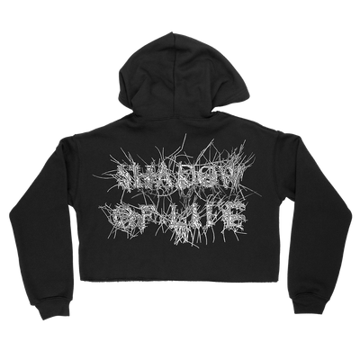 Umbra Vitae "Mark McCoy Logo" Black Crop Hooded Sweatshirt