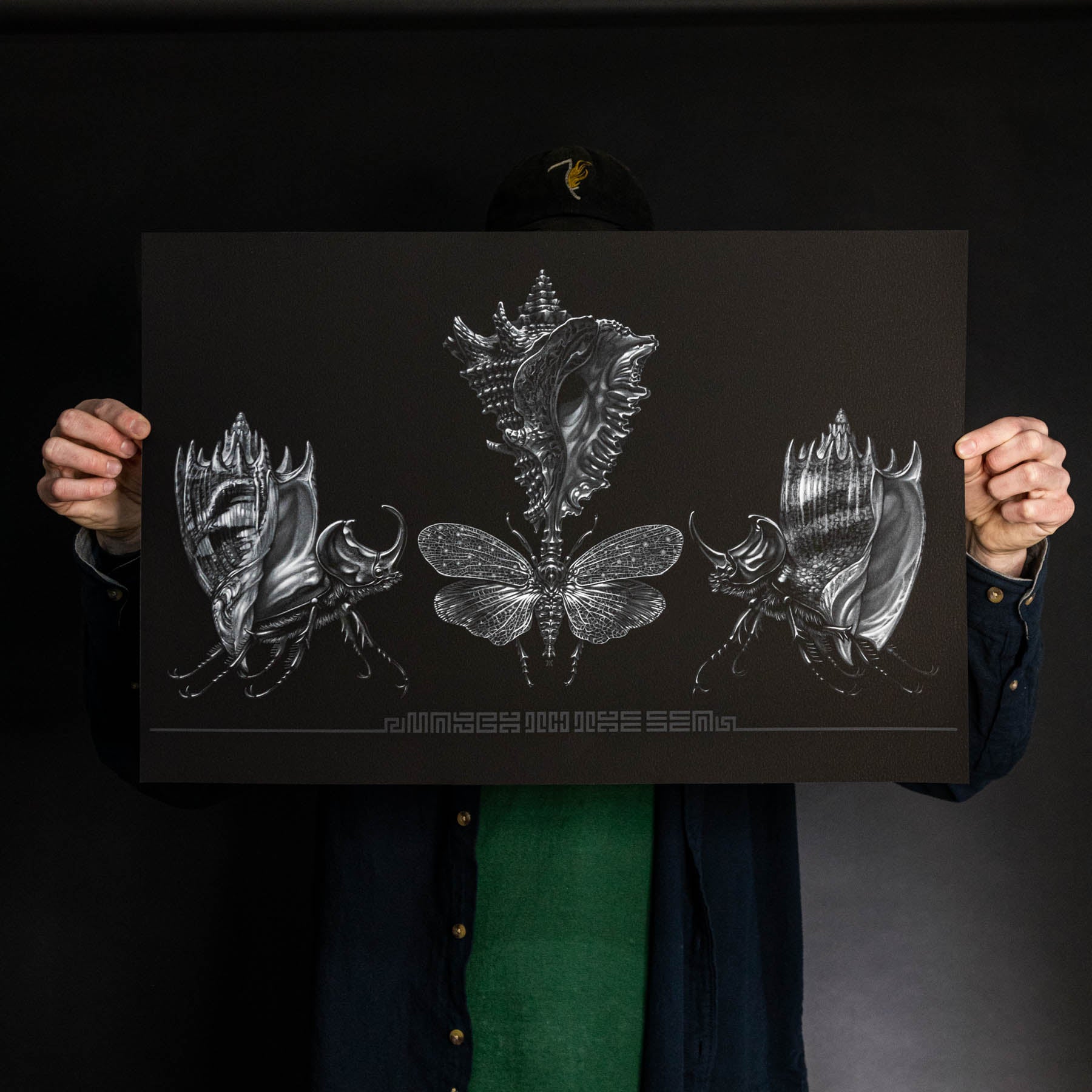 Marald Van Haasteren "March To The Sea: Black (w/ Text)" Giclee Print