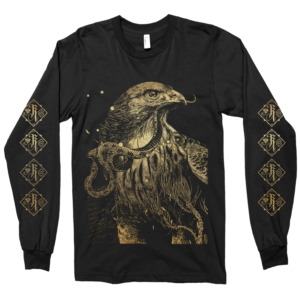 Richey Beckett "Black Gold: Hawk" Black Longsleeve T-Shirt