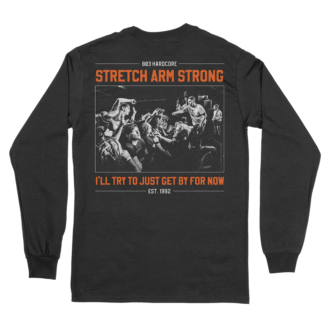 Stretch Arm Strong "For Now" Black Longsleeve