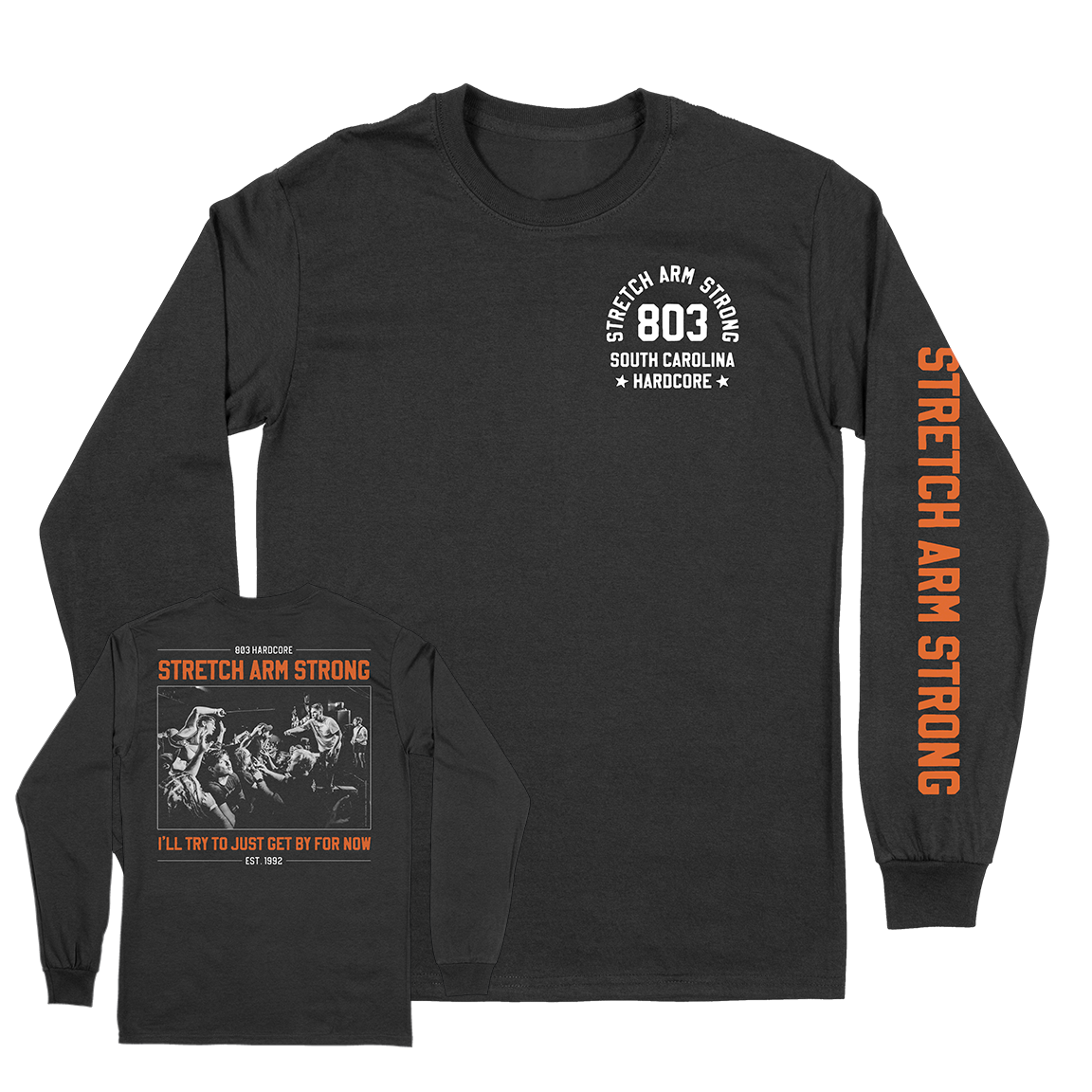 Stretch Arm Strong "For Now" Black Longsleeve