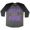 High On Fire “Reality Masters” Deep Heather /  Black Charcoal Baseball Tee
