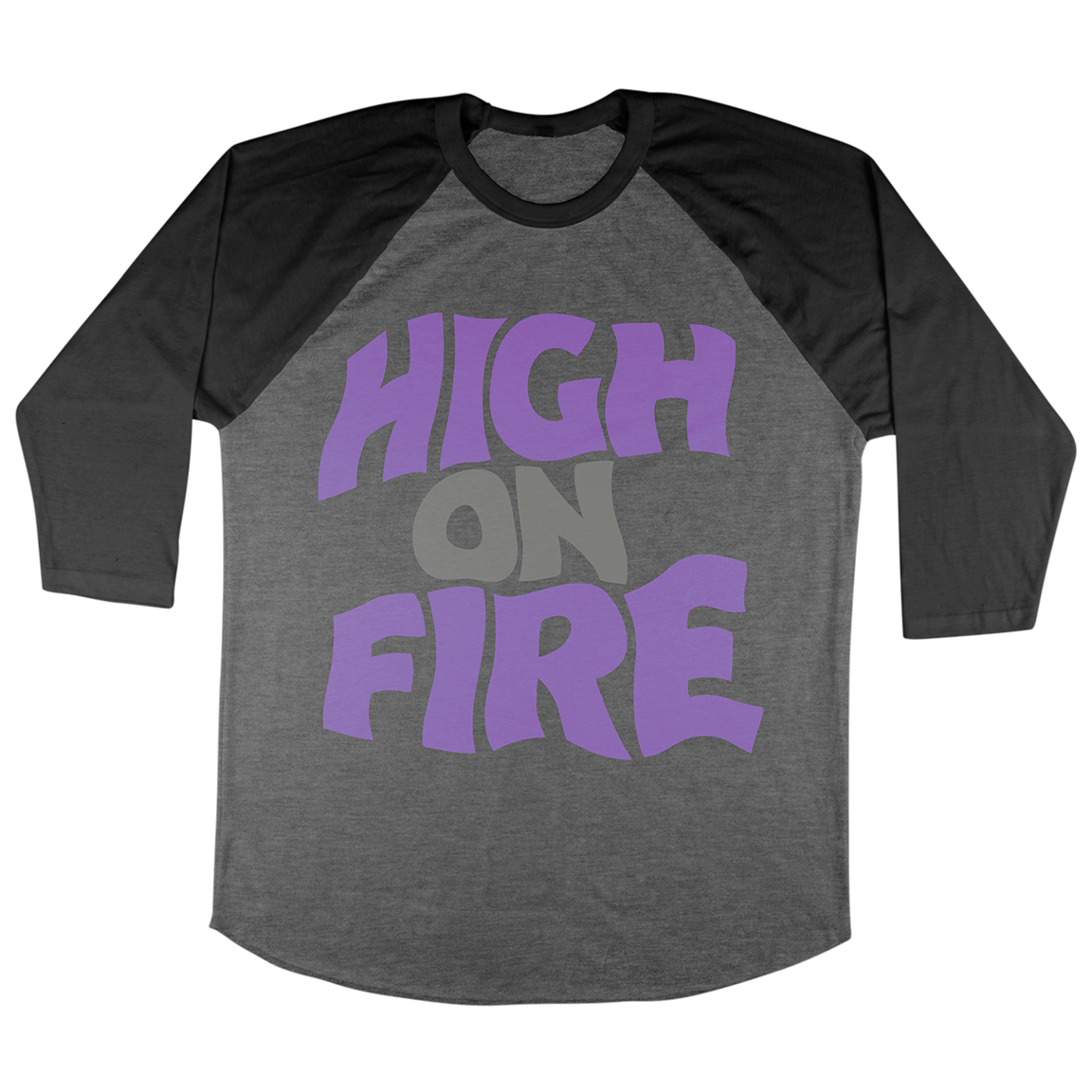 High On Fire “Reality Masters” Deep Heather /  Black Charcoal Baseball Tee