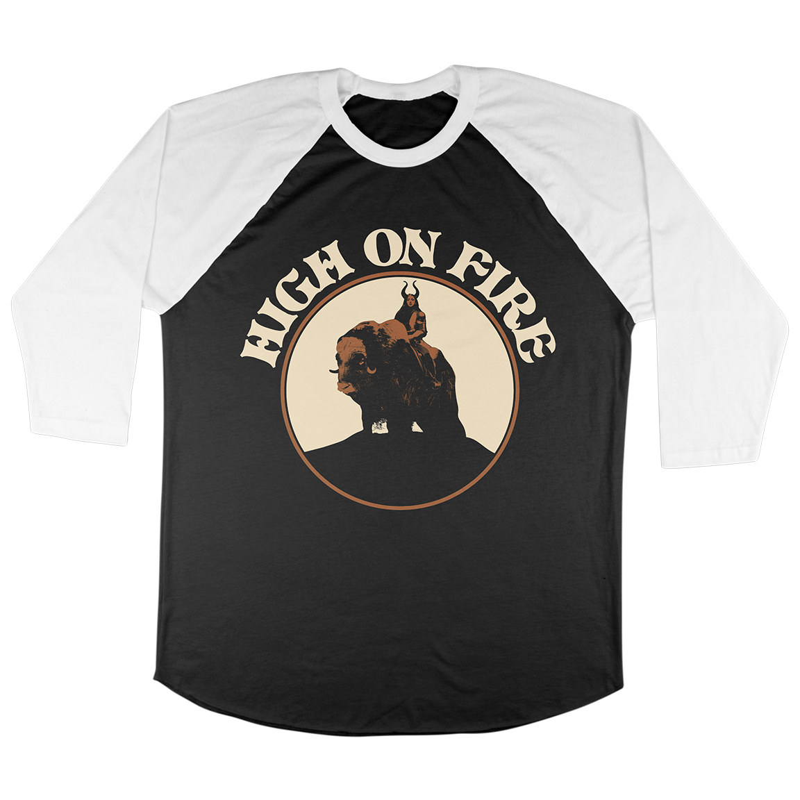 High On Fire “Musk Ox Rider: Tour Edition” Black / White Baseball Tee