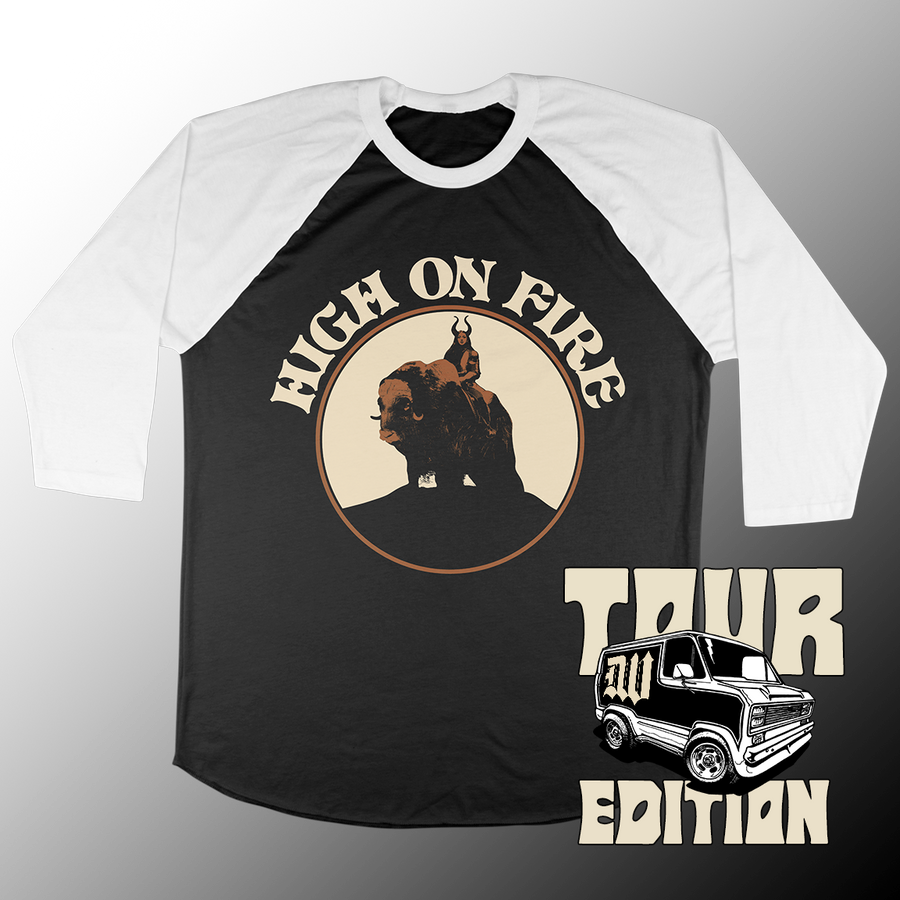 High On Fire βMusk Ox Rider: Tour Editionβ Black / White Baseball Tee