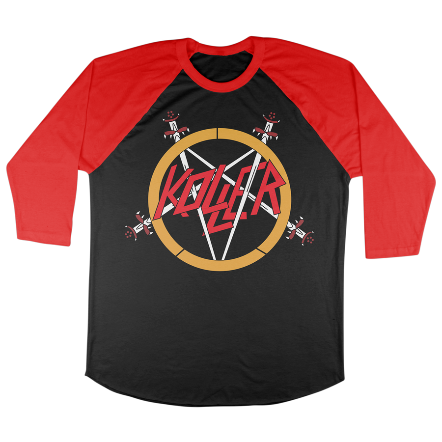 Koller Cvlt “Bentagram” Red / Black Baseball Tee