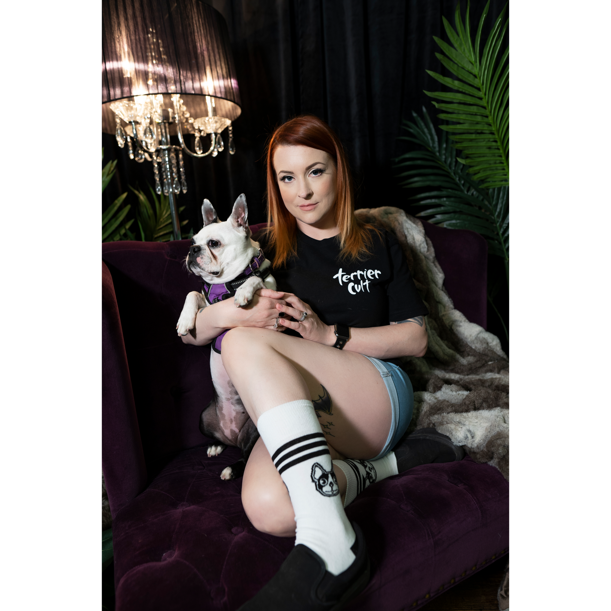 Terrier Cvlt "Dog Face" White Socks