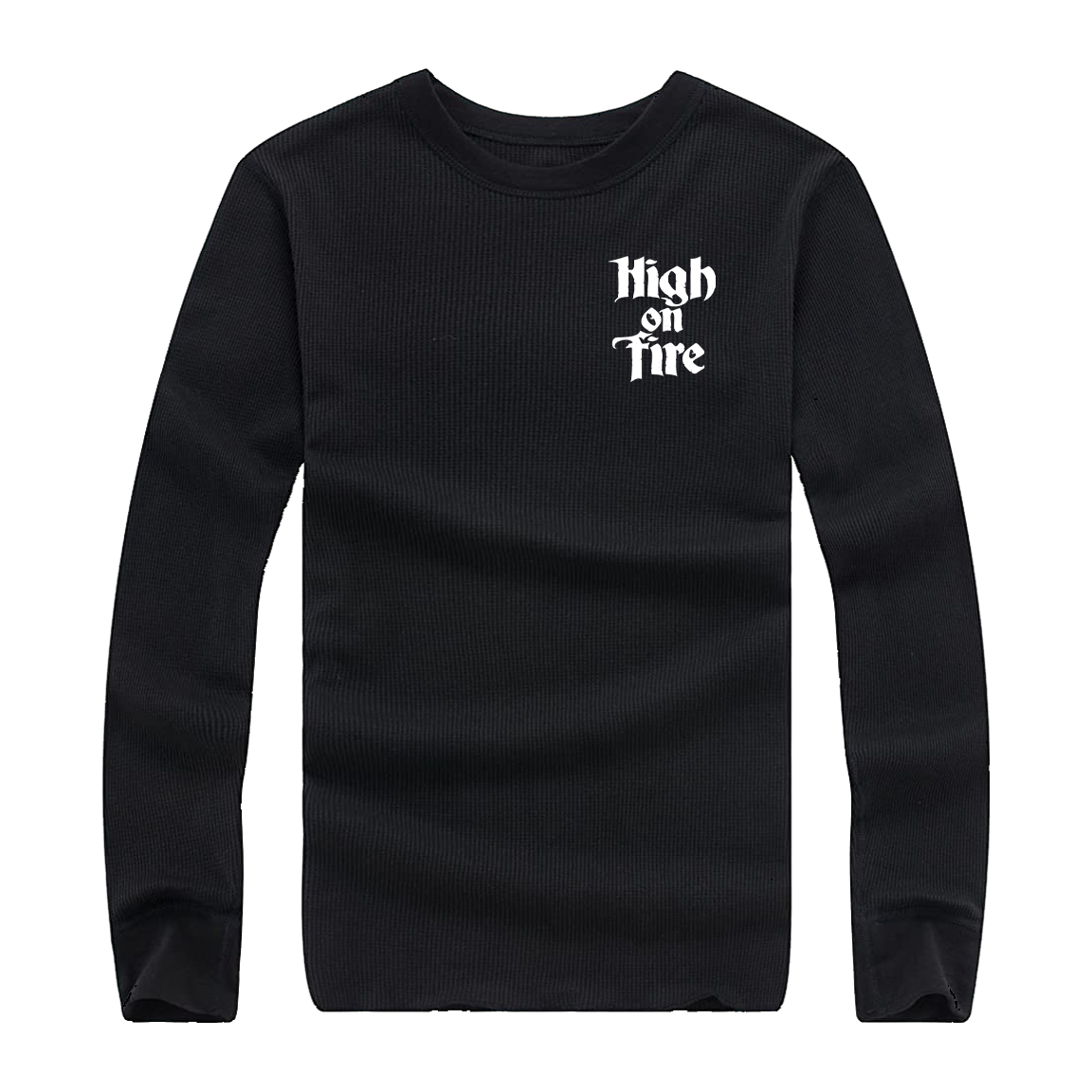 High On Fire “Logo: White” Black Thermal Longsleeve