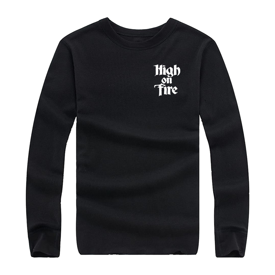 High On Fire “Logo: White” Black Thermal Longsleeve