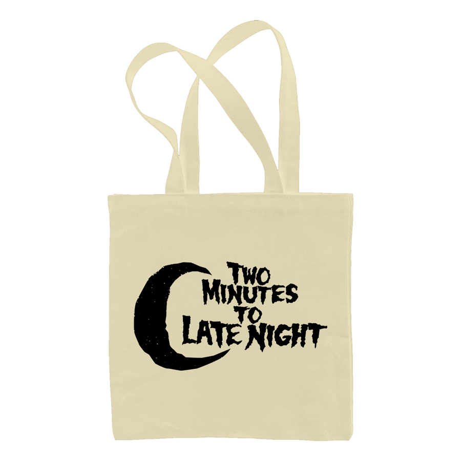 Two Minutes To Late Night "Logo" Black Tote Bag