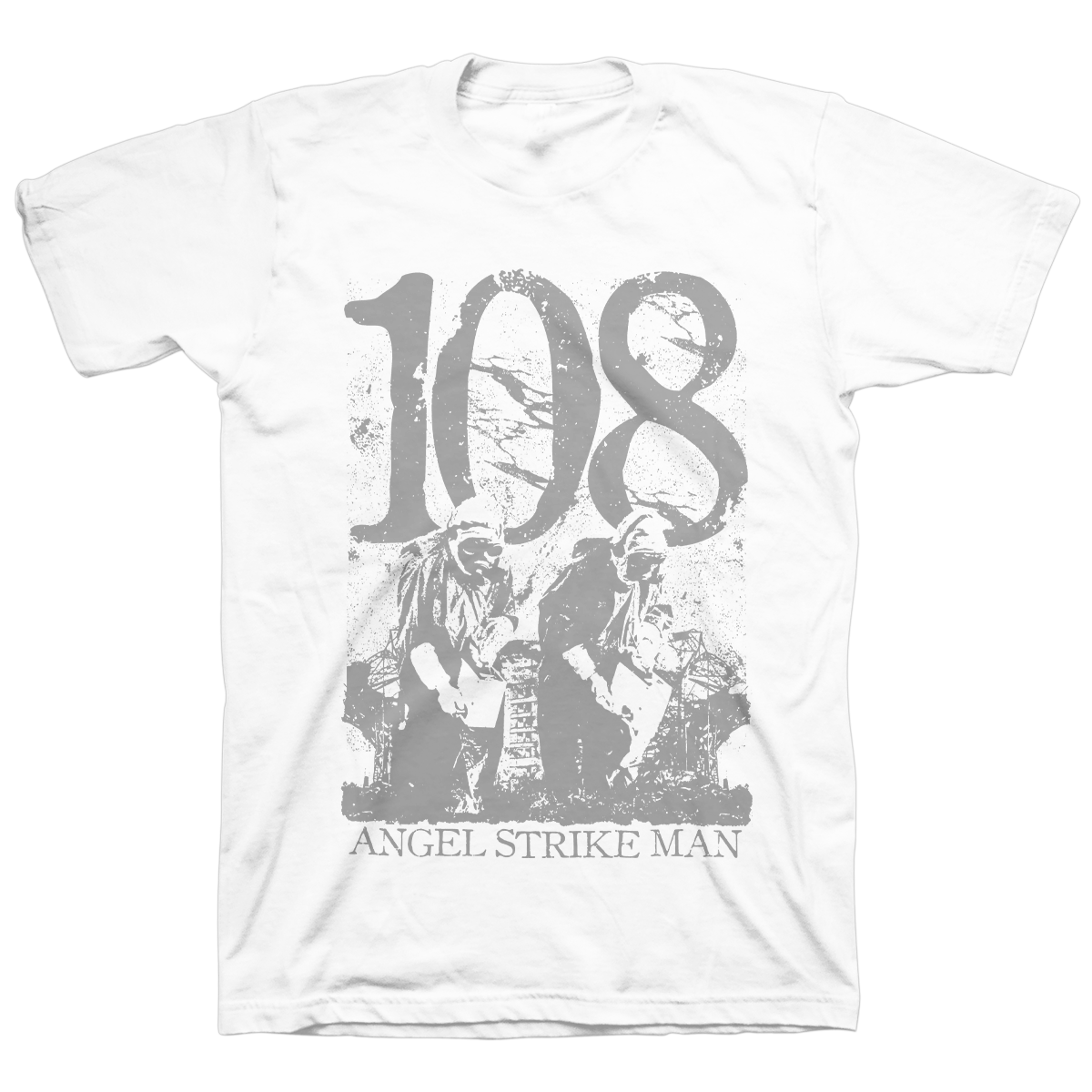 108 "Angel Strike Man" White T-Shirt