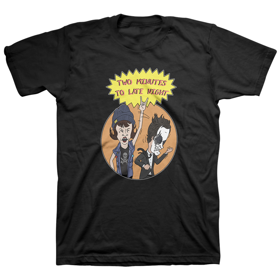 Two Minutes To Late Night "Gweavis and Mutthead" Black T-Shirt