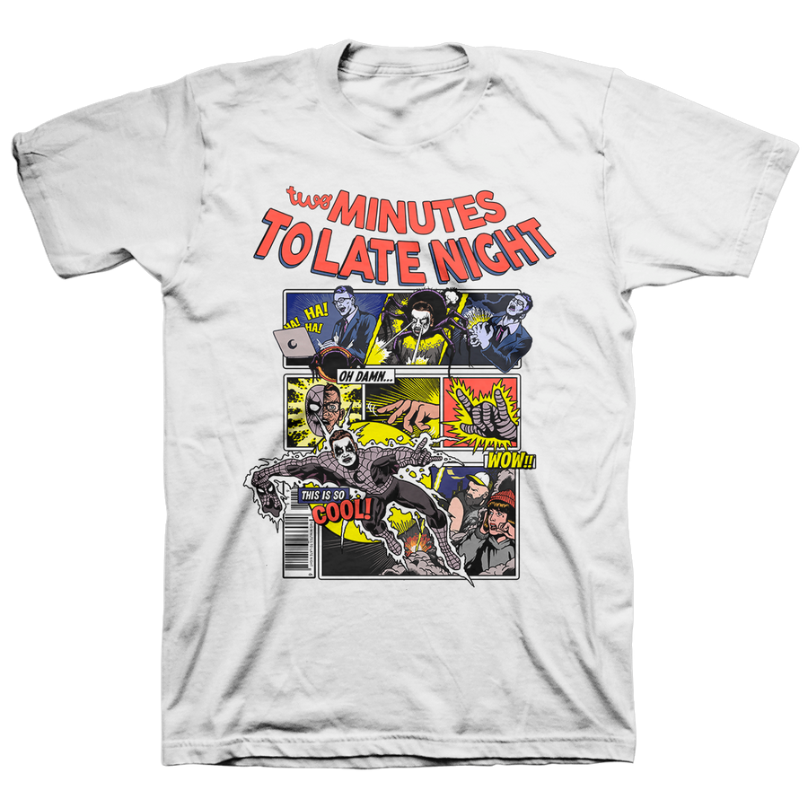 Two Minutes To Late Night "Spider Minutes to Late Spider" White T-Shirt
