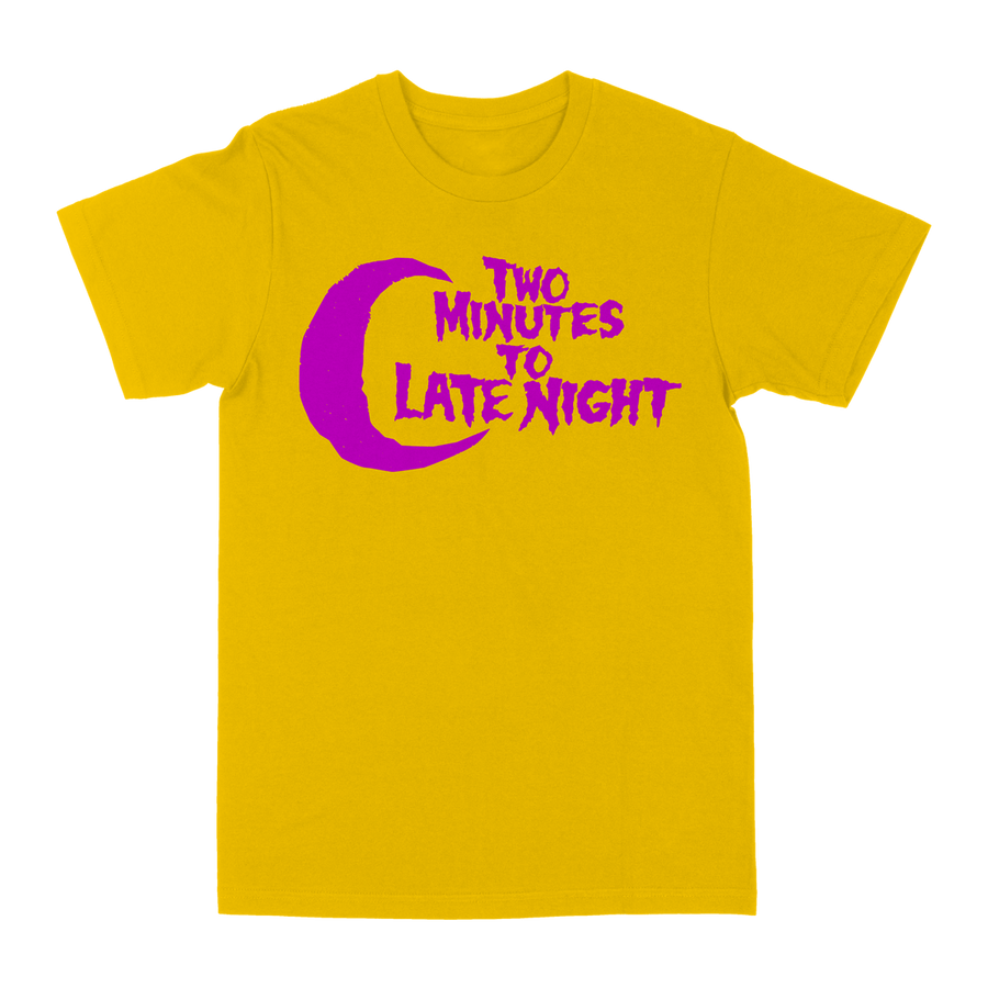 Two Minutes To Late Night "Logo: Purple" Yellow T-Shirt