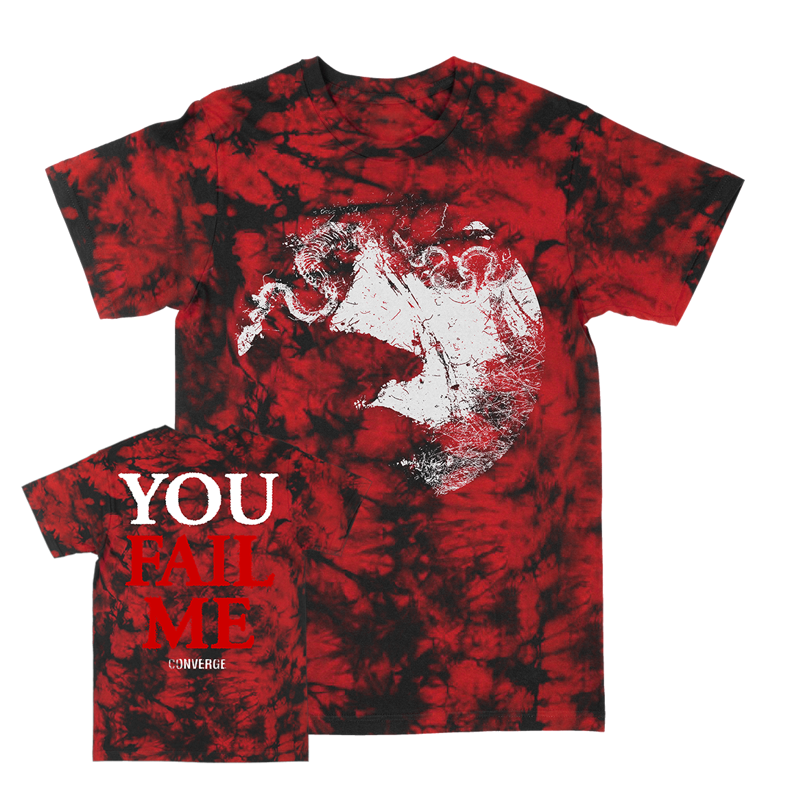Converge "Harrow" Blk & Red Crystal Tie-Dye T-Shirt