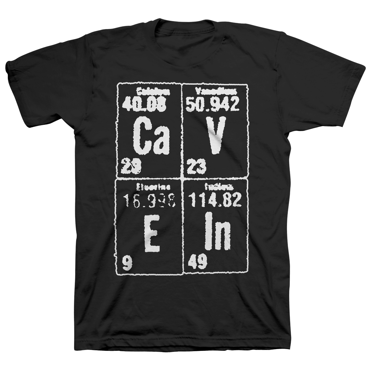 Cave In "Elements (Stacked) White" Black T-Shirt