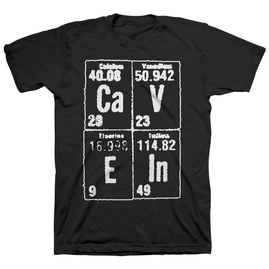 Cave In "Elements (Stacked) White" Black T-Shirt