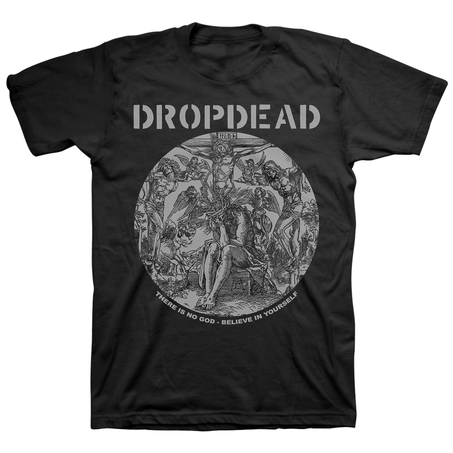 Dropdead "There Is No God: Grey" Black T-Shirt