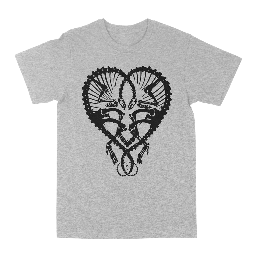 Dan McCarthy "Dino Heart: Black" Light Heather Grey T-Shirt