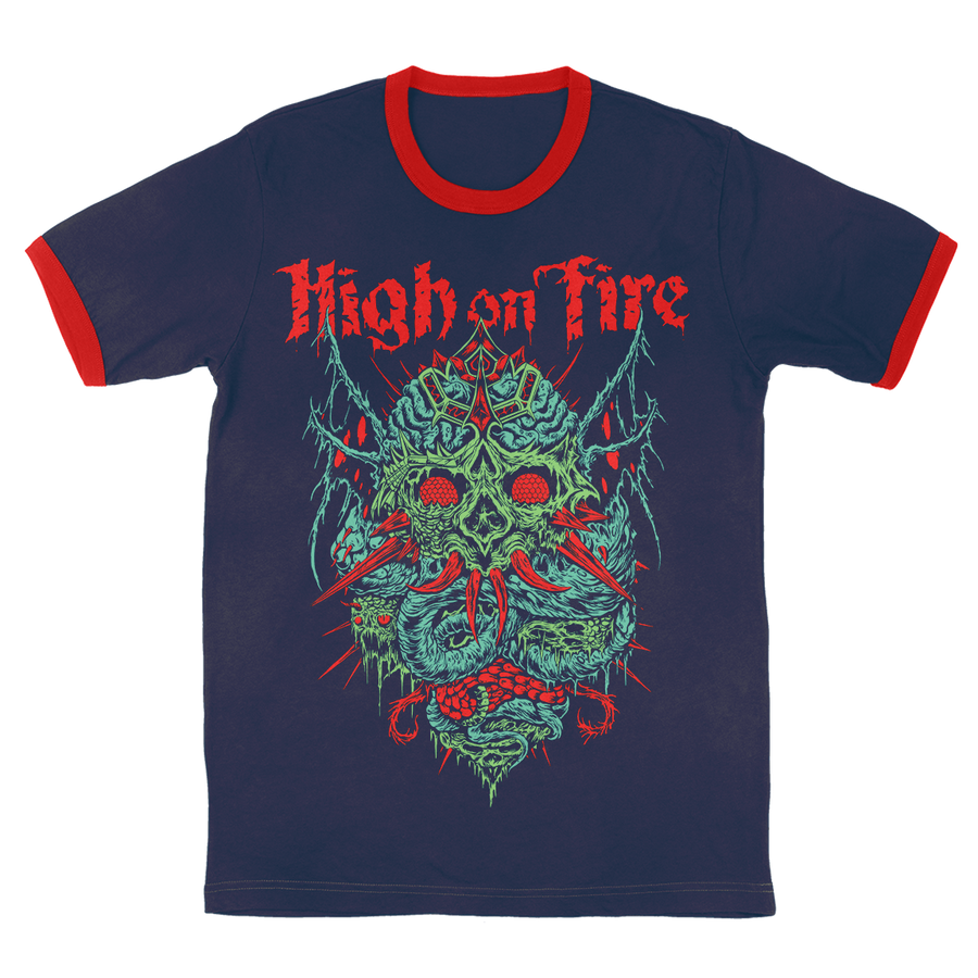 High On Fire βSkinnerβ Navy / Red Ringer T-Shirt