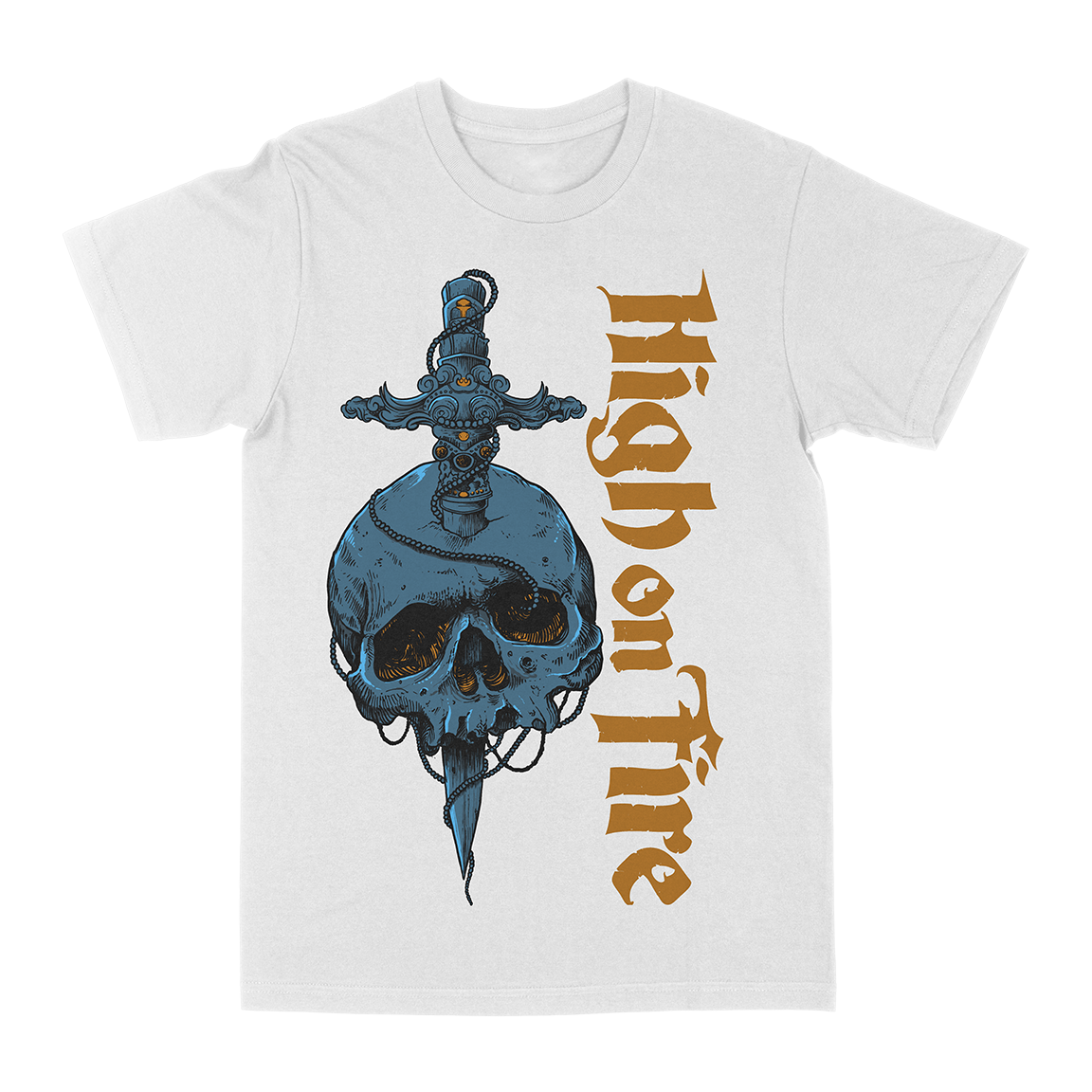High On Fire “Skull Knife” White T-Shirt