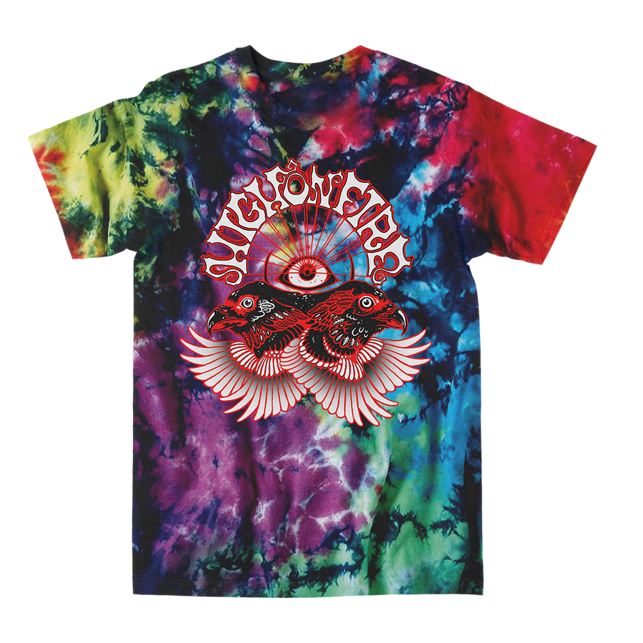 High On Fire βTwin Eaglesβ Caspian Tie-Dye T-Shirt