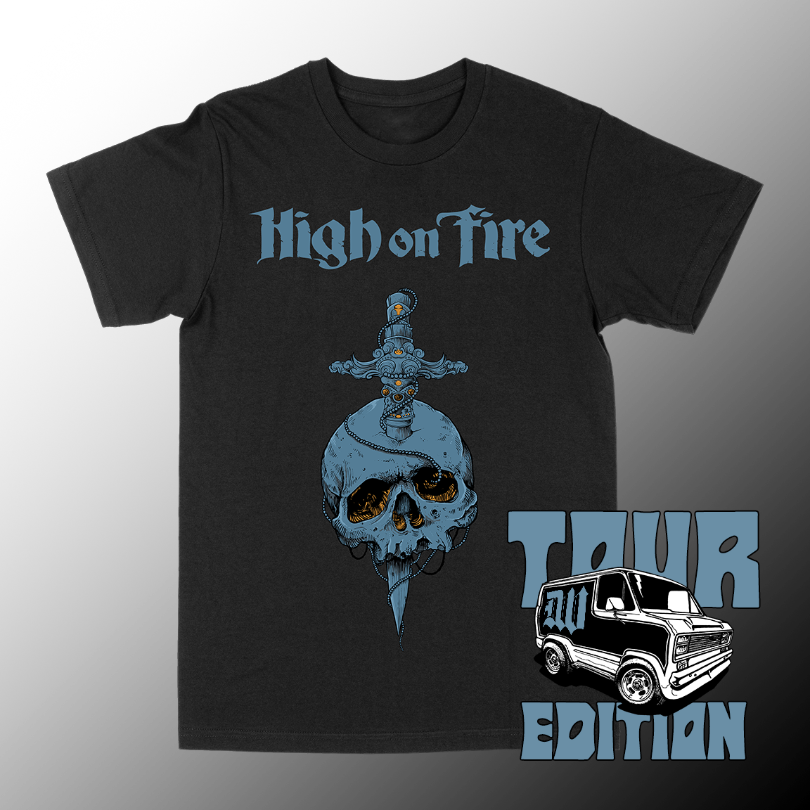 High On Fire “Skull Knife: Tour Edition” Black T-Shirt