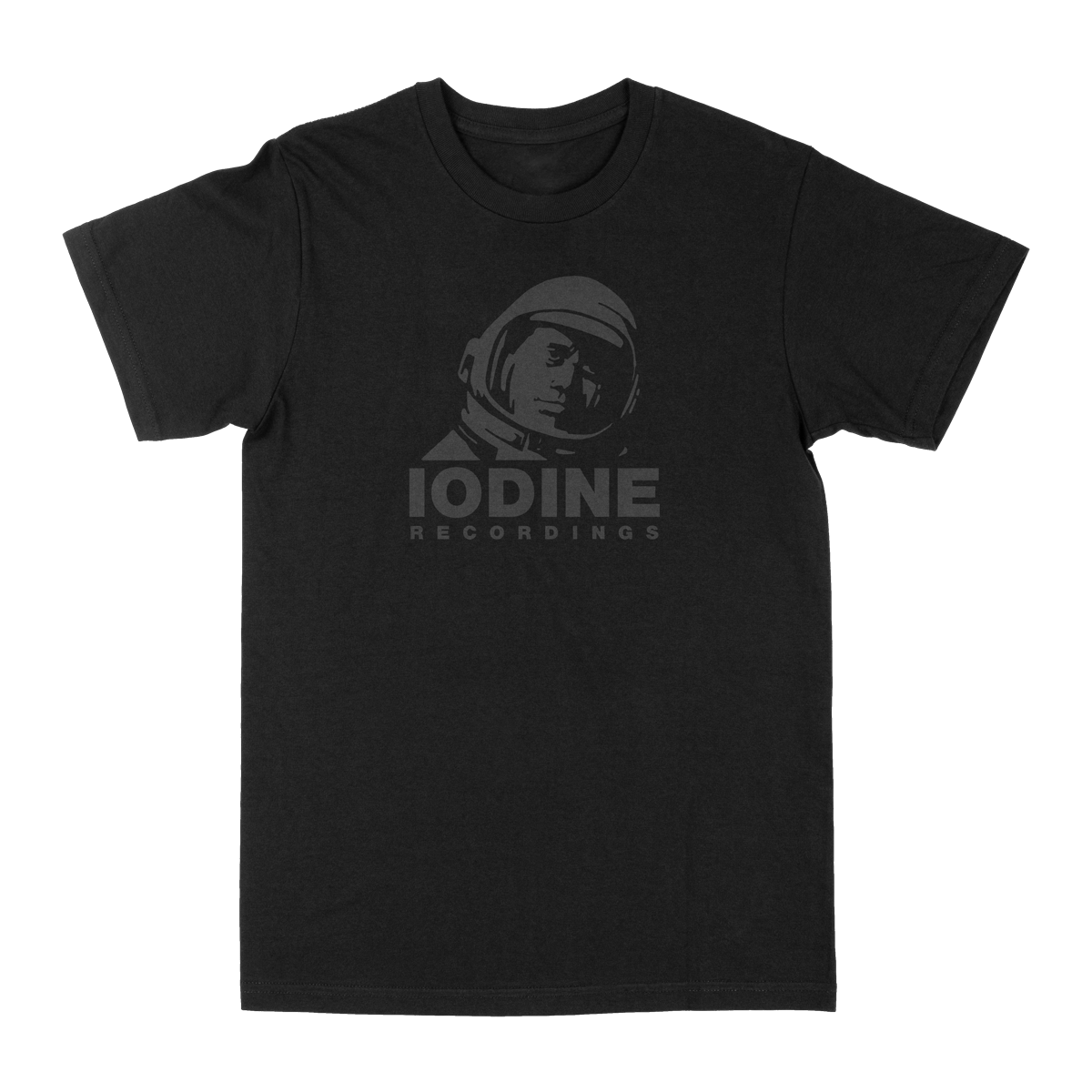 Iodine Recordings "Spaceman Logo: Grey" Black T-Shirt