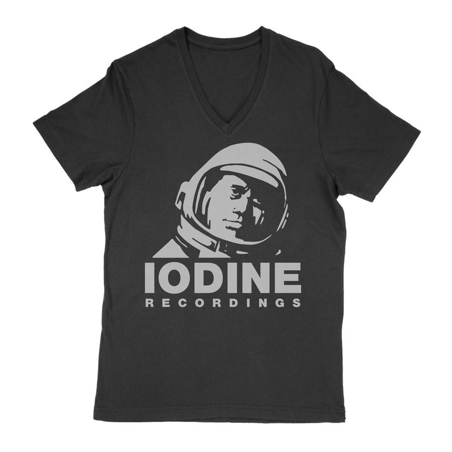 Iodine Recordings "Spaceman Logo" Black Women's V-Neck T-Shirt