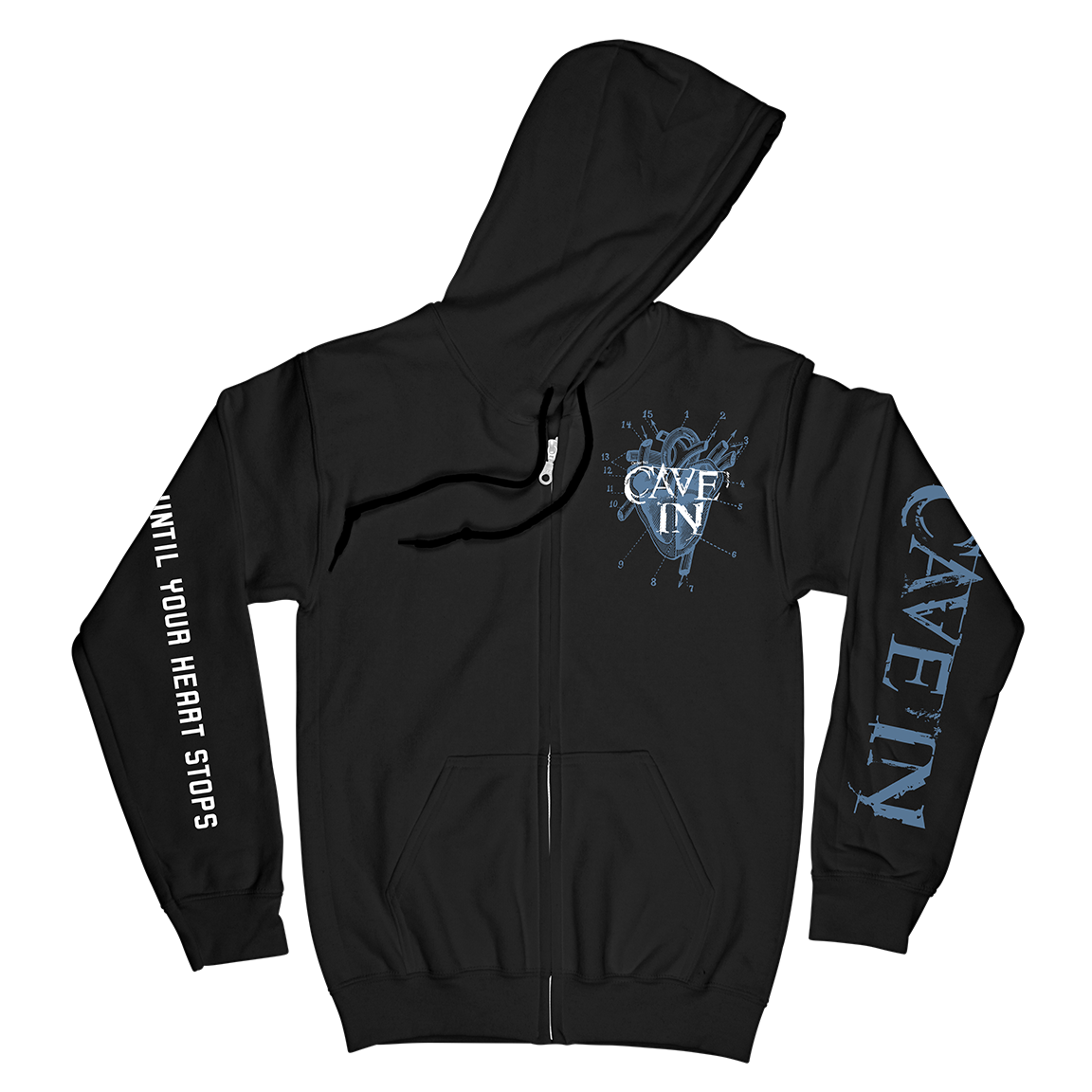 Cave In “UYHS Heart“ Black Zip Up Hooded Sweatshirt